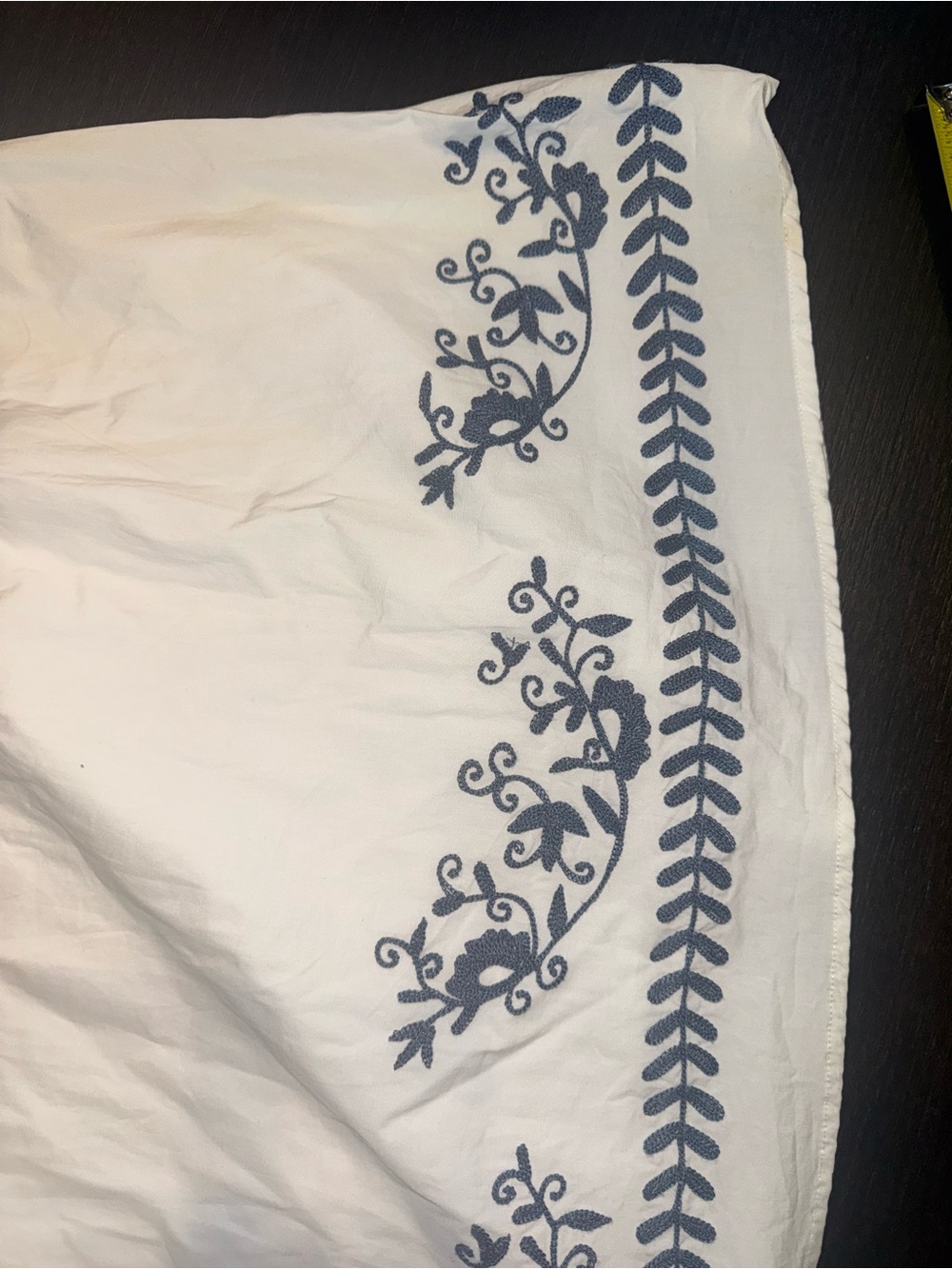 Floral Vine Embroidered Cotton Poplin Maxi Dress Cottagecore Boho Prairie Dress - Picture 7 of 8